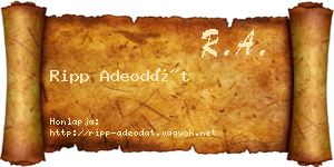 Ripp Adeodát névjegykártya